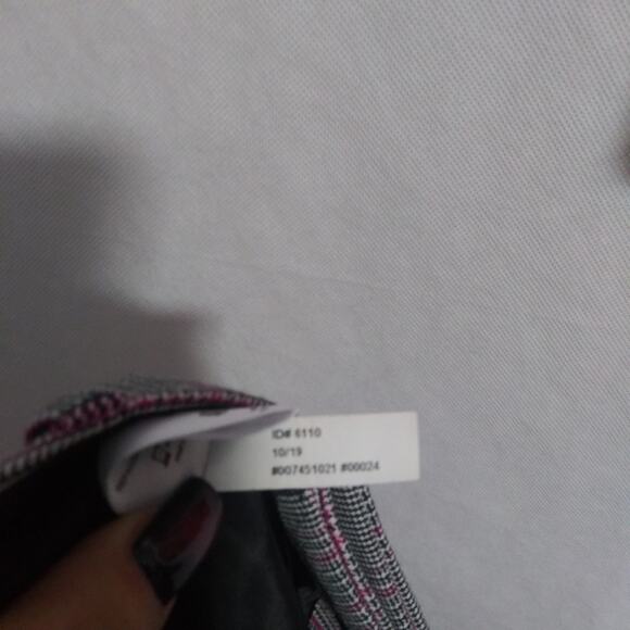 Express Gray Pink Plaid Pleated Ankle Cuff Trousers Preppy Academia Punk Size 4R - Picture 9 of 9